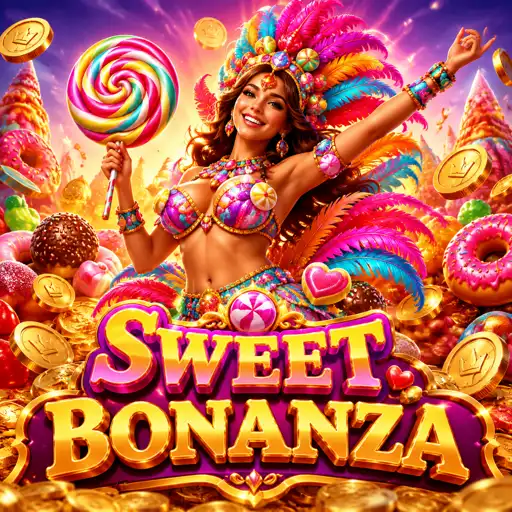 capa do Sweet Bonanza com doces e frutas